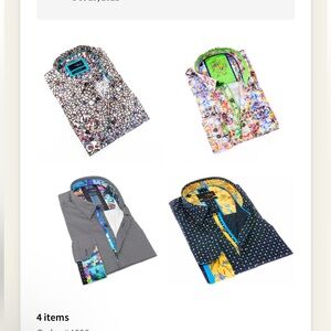 4 men’s eight-x dress shirts.